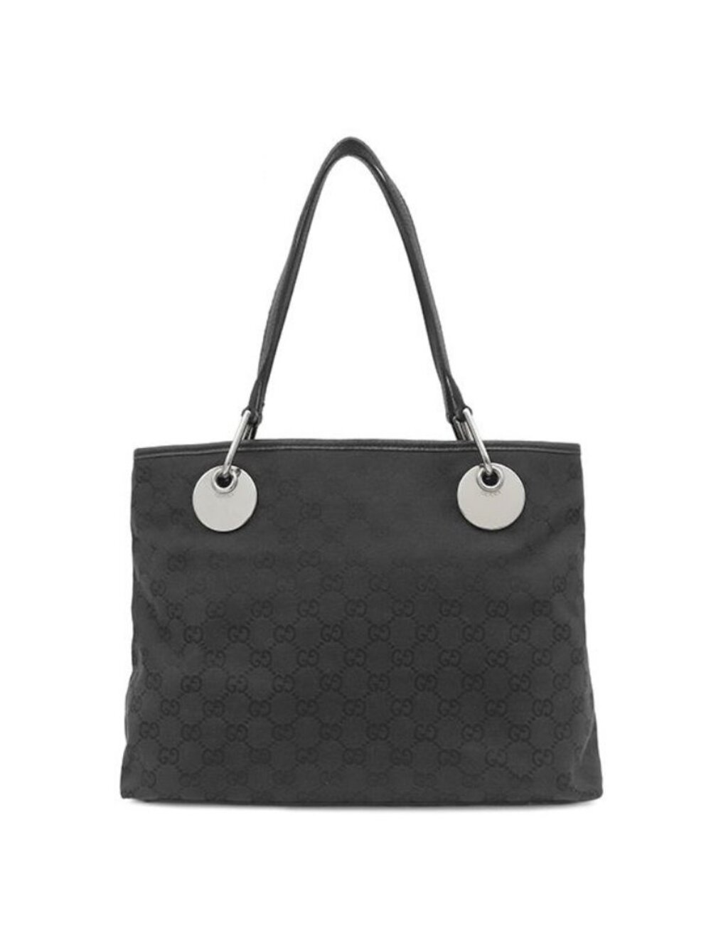 Gucci Tote Bag GG Canvas Black Silver